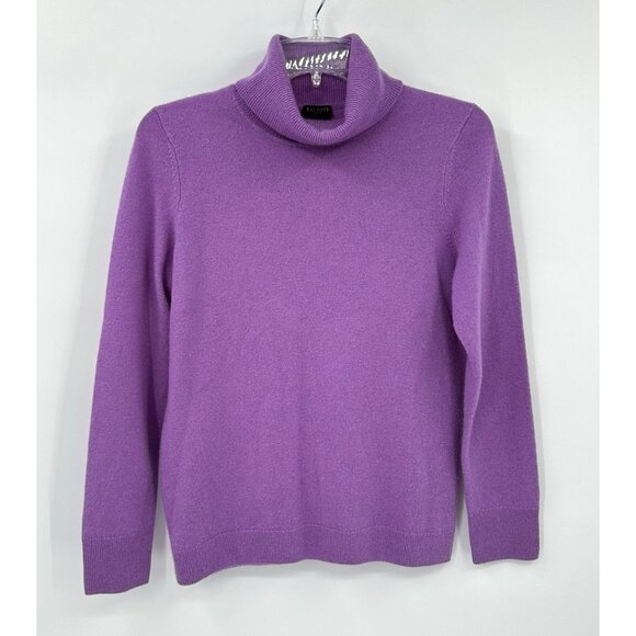 TALBOTS turtleneck sweater 100% cashmere super soft pullover lavender petite MP - Picture 1 of 6